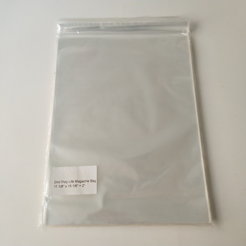 Crystal Clear 2mil Poly Resealable Life Magazine Väskor