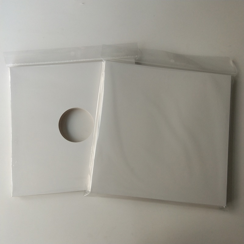 12 Vit färg kartong LP / Record Cover Inget hål