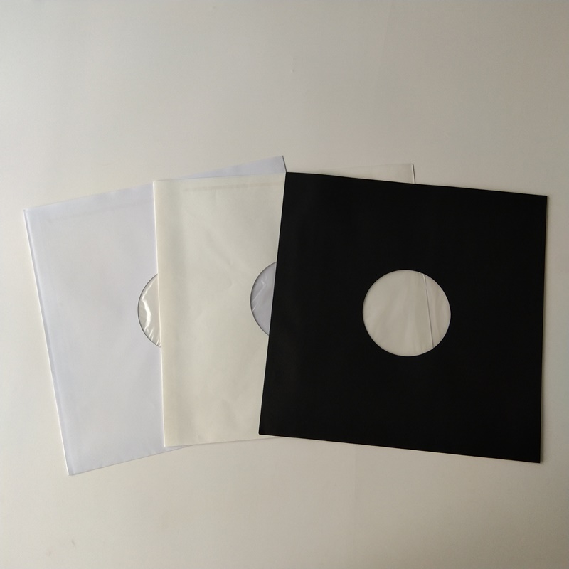33RPM White Paper Record Inner sleeves Polylined With Hole for 12 Vinyl Record