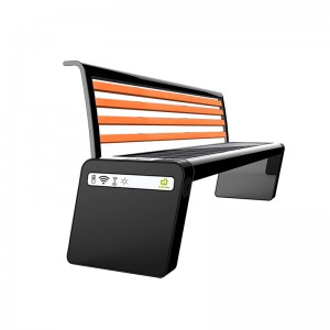 Solsmart bänk Valfri cykelstativ och LED-skärm på baksidan