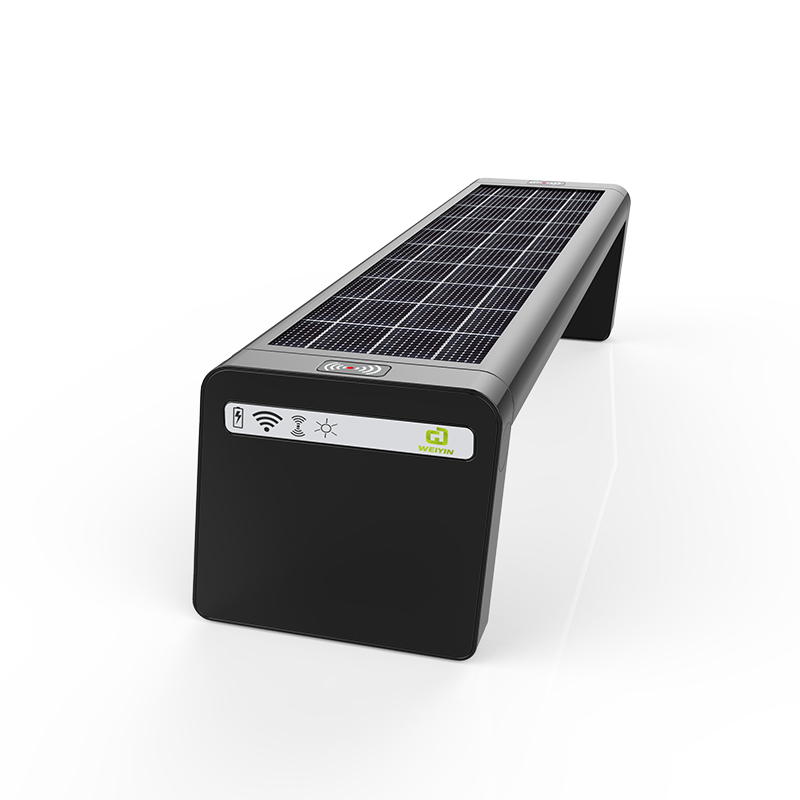 Solsmart bänk Valfri cykelstativ och LED-skärm på baksidan