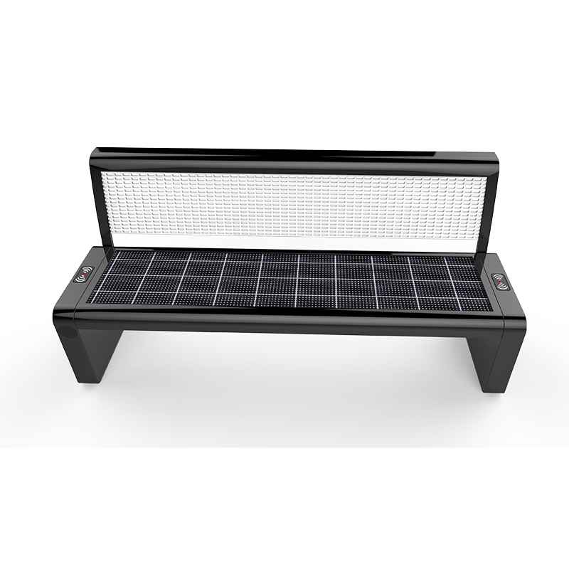 Solsmart bänk Valfri cykelstativ och LED-skärm på baksidan