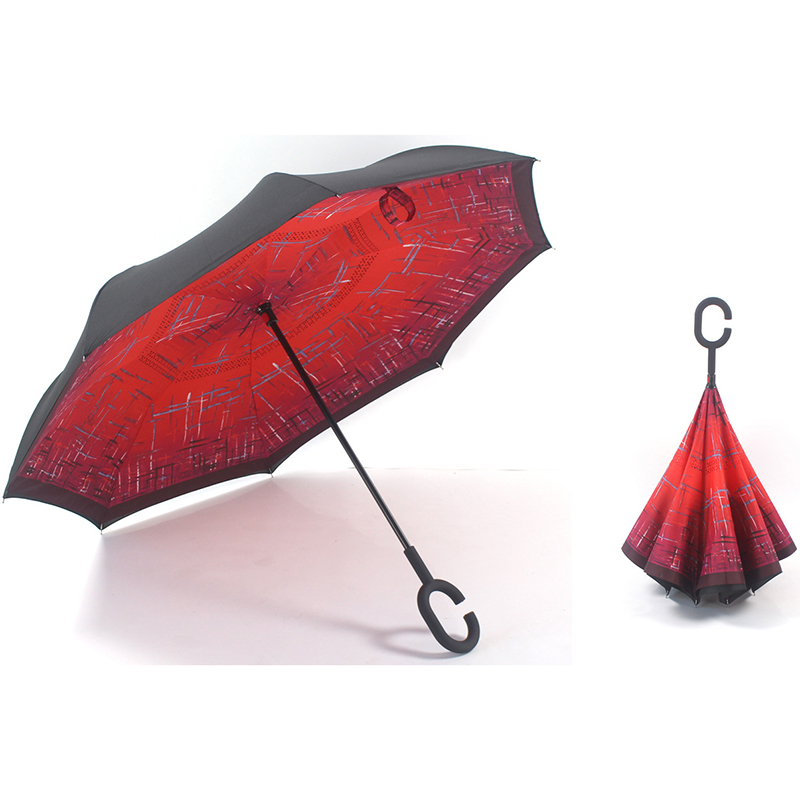 23-tums paraply upp och rakt paraply med omvänd stängning