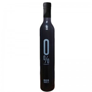 Svart flaskparaply med logotryck 21 tum 3-faldigt manuellt öppet paraply för barn