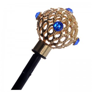 3-faldigt paraply med svart kulbeläggning av metallkulor med logotryck