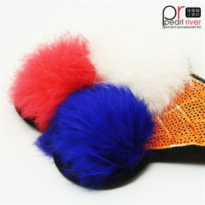 Handsydd handsyad reversibel pom pom glass lapp