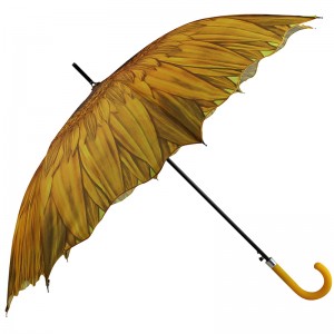 Högkvalitativ butiksförsäljning som reklamerar ut paraply med blommor