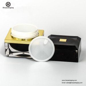 HXL233 kvadratisk akrylflaska och burk för hudvårdskräm Tom kosmetisk burk Dubbelväggsbehållare hudvård