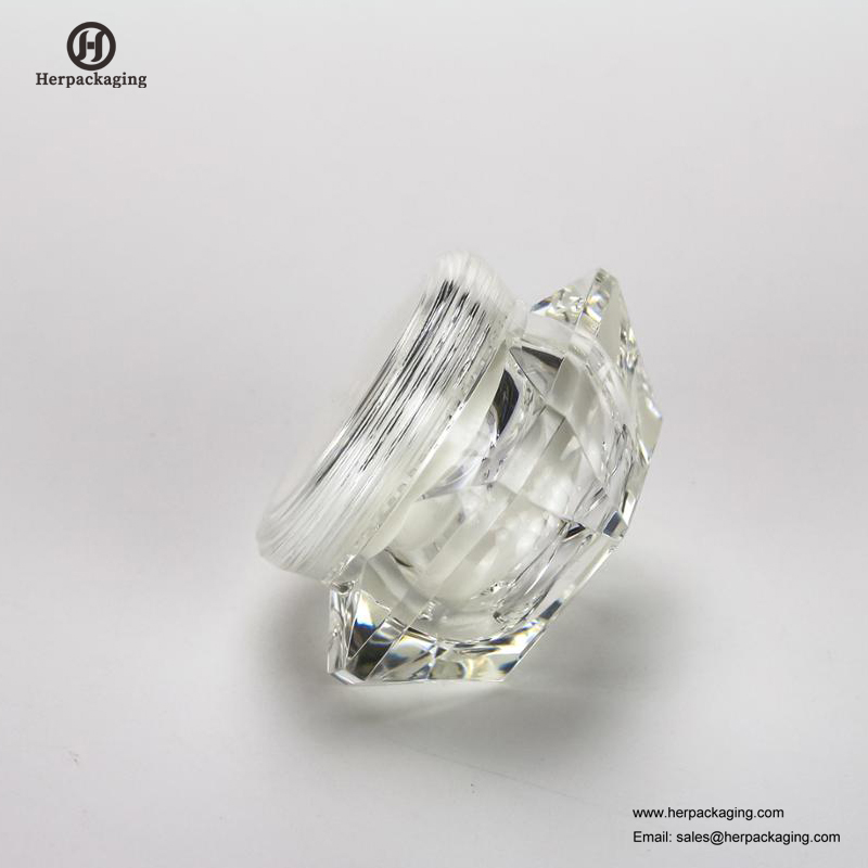HXL2210 burkar diamantform lyx akryl dubbelväggig tom kosmetisk krämburk