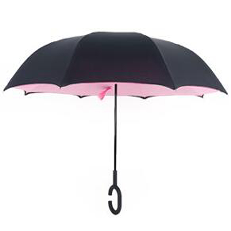 Uppochnervänt paraply Omvänd inverterat paraply med Inside Out Design u0026 C-format droppfritt handtag