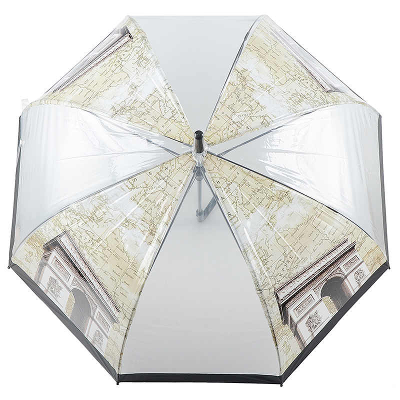 Transparent material rian paraply auto open dome apollo staight paraply