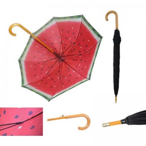 Träaxel och trähandtag med dubbelt tyg med rakt paraply