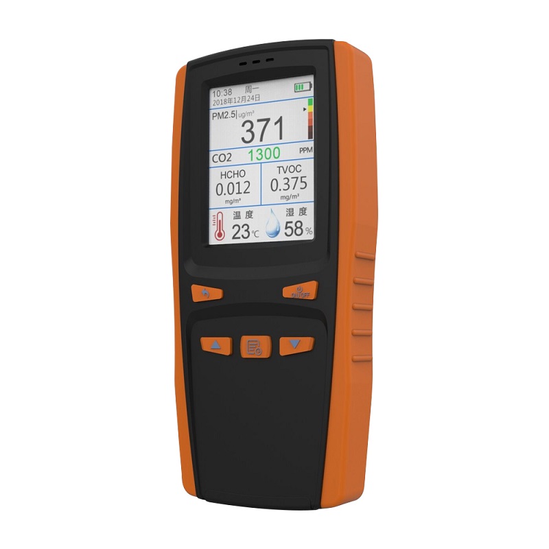 Test av luftkvalitet CO2-detektor Partikel Damm Luftkvalitet Meter digital Luftanalysator PM2.5 PM1.0 TVOC