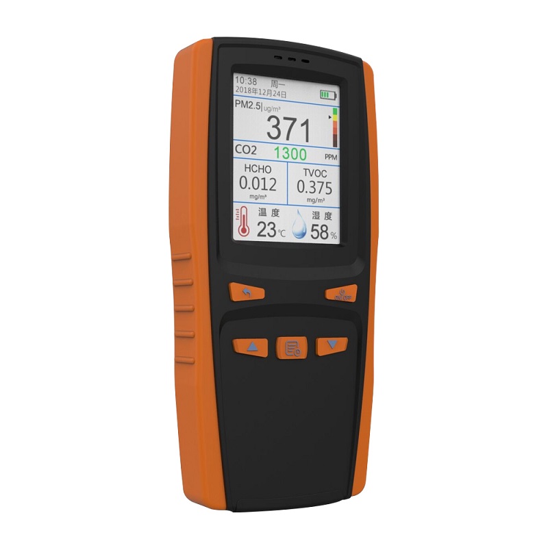 Test av luftkvalitet CO2-detektor Partikel Damm Luftkvalitet Meter digital Luftanalysator PM2.5 PM1.0 TVOC
