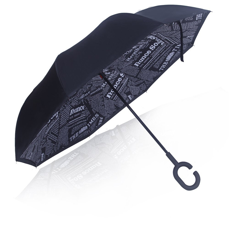 2019 Självstående Car Rain Gear Inverterade blommor Omvänd paraply