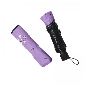 Vackert tryck 3-faldigt manuellt öppet magiskt färgbytande paraply under regn