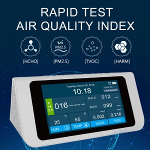 Dienmer Multifunktionsluftsdetektor Bärbar gassensor Smart kalibrering PM2.5 PM10 PM1.0 HCHO Luftkvalitetsmonitor Gasanalysator