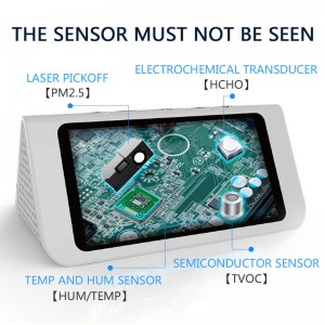 Dienmer Multifunktionsluftsdetektor Bärbar gassensor Smart kalibrering PM2.5 PM10 PM1.0 HCHO Luftkvalitetsmonitor Gasanalysator