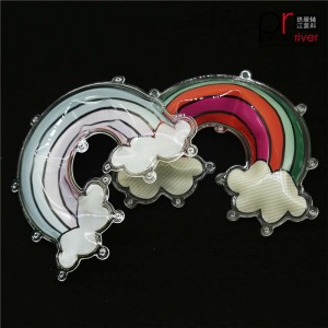 regnbåge PVC puffy lapp