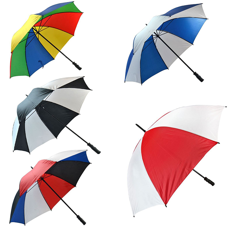 Marknadshandbok öppet paraply med glasfiberram vindtätt stort golfparaply