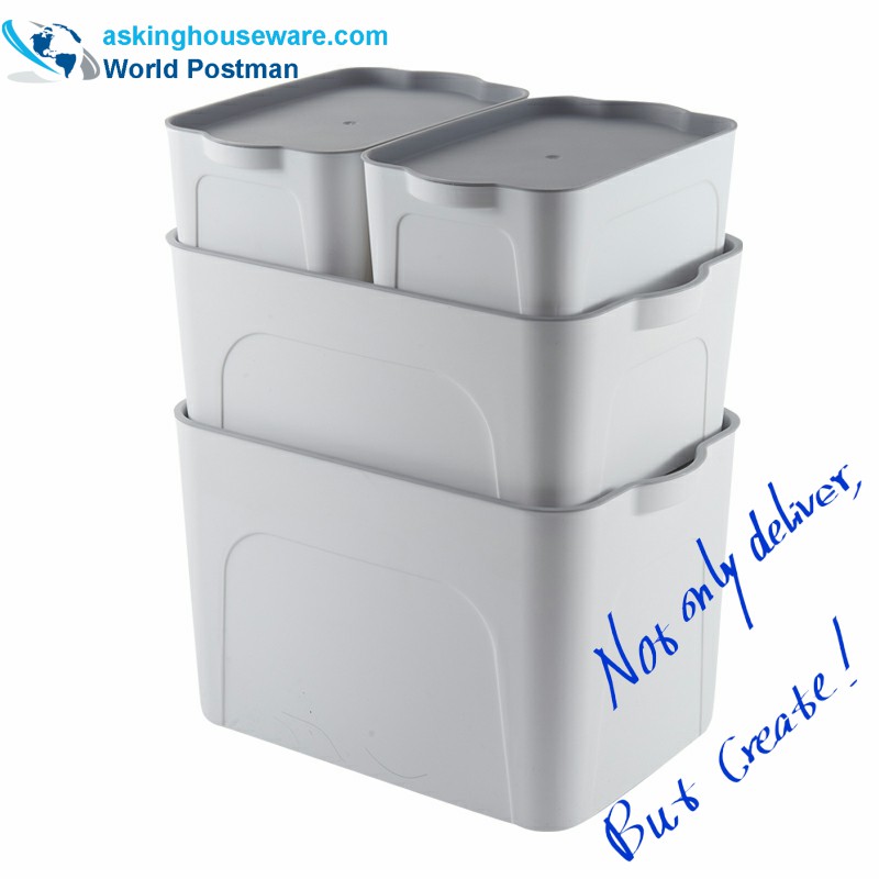 Multifunktionell låda i plast med lock, tydlig lagringsbehållare 5 i 1