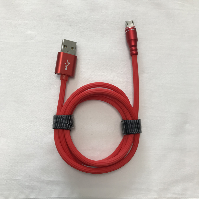 Snabbladdande aluminiumhölje Rund TPE USB-kabel för mikro-USB, typ C, iPhone-blixtladdning och synk