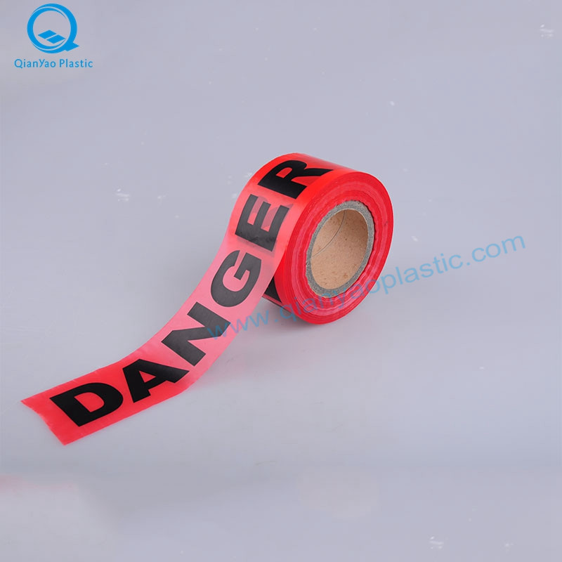 HDPE Red / White Warning Tape Factory; HDPE gul försiktighet band fabrik; HDPE Red DANGER Tape Factory
