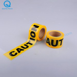 Röd / gul FÖRSIKTIGHET Barrikadband