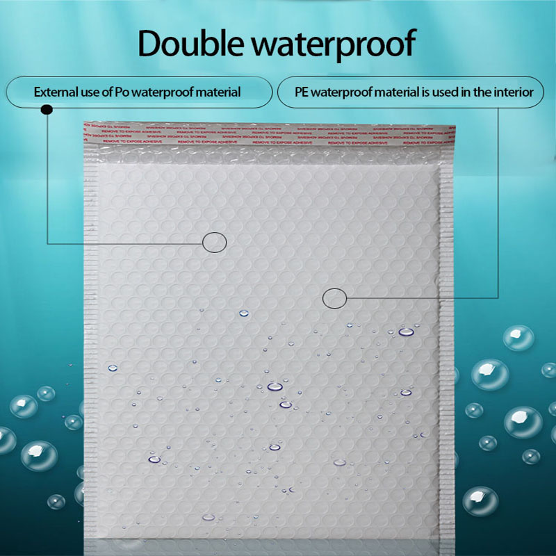 vita förseglingsbara bubbla mailer wrap kuvert poly fraktväskor med bubbla film wrap