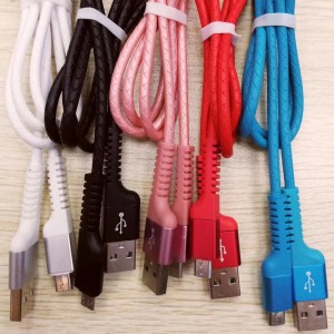 Snabbladdning Rund TPE USB-kabel för mikro-USB, typ C, iPhone-blixtladdning och synk