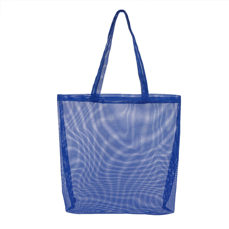 Anpassad design Klarblå Damer Mesh Handväska Mesh Tote Bag