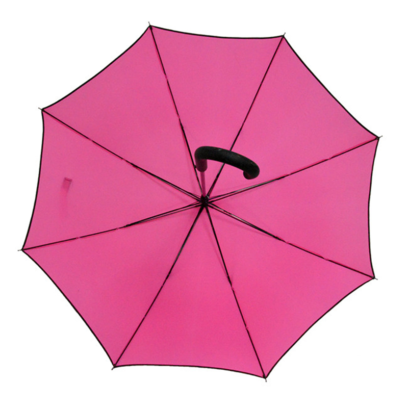 Kinesiska leverantör pongee tyg metall ram auto öppna rosa paraply