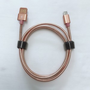 Dual Face USB 2.0 Metal Tube-kabel Laddning av runda aluminiumhus Micro till USB 2.0-datakabel