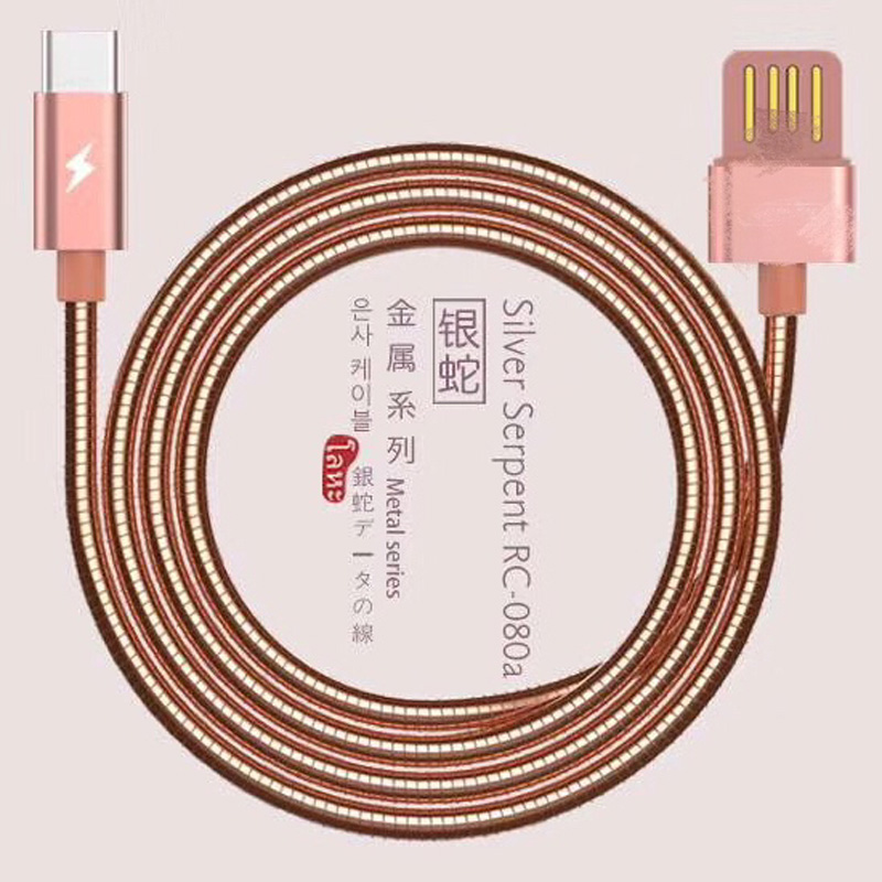Dual Face USB 2.0 Metal Tube-kabel Laddning av runda aluminiumhus Micro till USB 2.0-datakabel