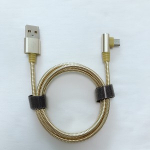 USB 2.0 metallrörskabel Laddning Rund aluminiumshölje USB-kabel för mikro-USB, typ C, iPhone-blixtladdning och synk