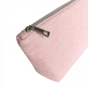 Hållbar bärbar bärande liten naturfiber blixtlås kosmetisk väska