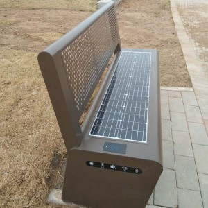 Solar Park Bench Public Street Seats med trådlös laddning