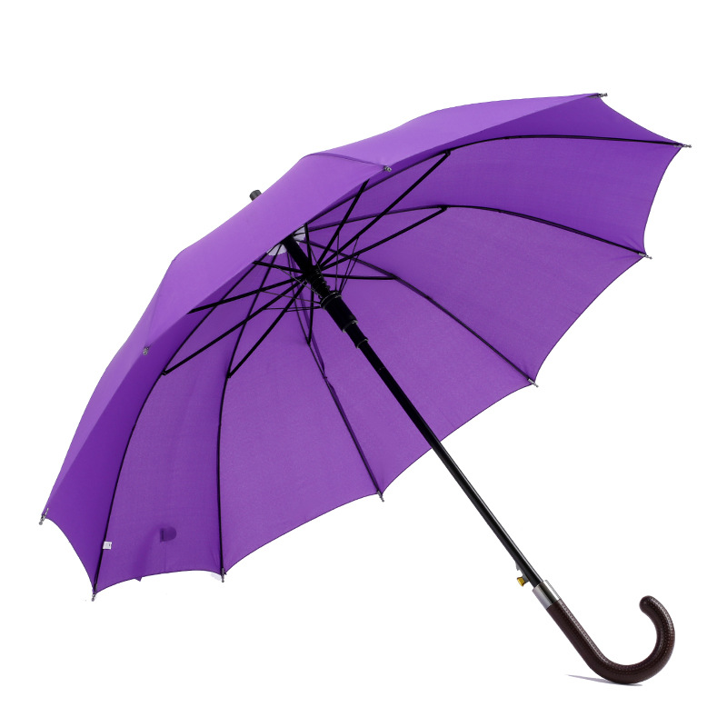 Salgsfritt bulkköp av pongee-tyg metallram auto öppet rak paraply med anpassad färg