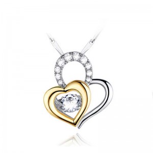 925 Silver Heart Link Moving Fashion Pendant