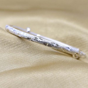 999 Silverarmband Helstjärna kvinnlig stil Enkel rundrörslipat handarmband