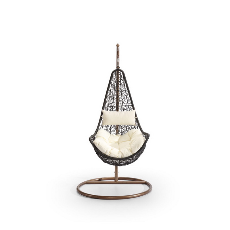 2 Person Wicker Outdoor Patio Swing Chair Set