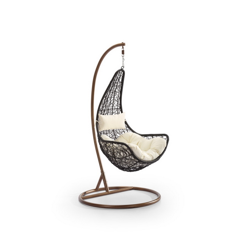 2 Person Wicker Outdoor Patio Swing Chair Set