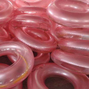 Giant Uppblåsbara Guld Glitter Genomskinlig Bad Tube Swimming Ring Pool Float