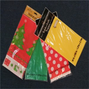 Bröllopsfirande plasttryckt PEVA Bordskydd Engångs bordduksbord