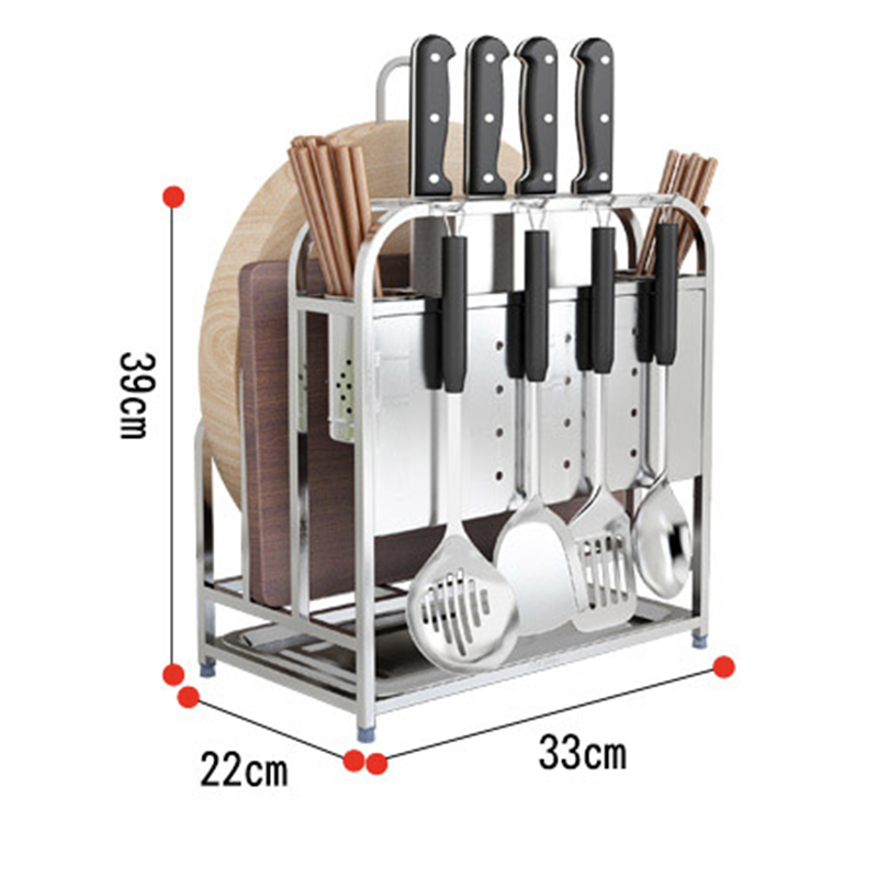 Rostfritt stål köksknivhållare, kökskärbrädthållare, kök förvaringsställ
