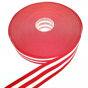 Fabrik 25mm Tvåfärgade randiga Grosgrainband för presentförpackning