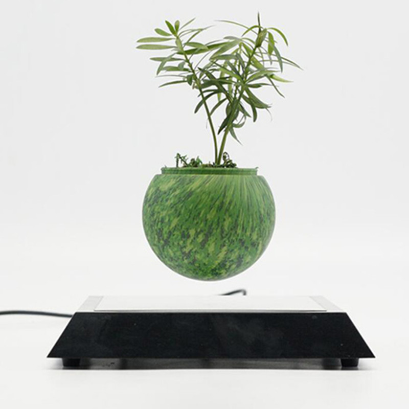 ny spegel kvadrat bas maglev levitation flygande luft bonsai damm krukträ