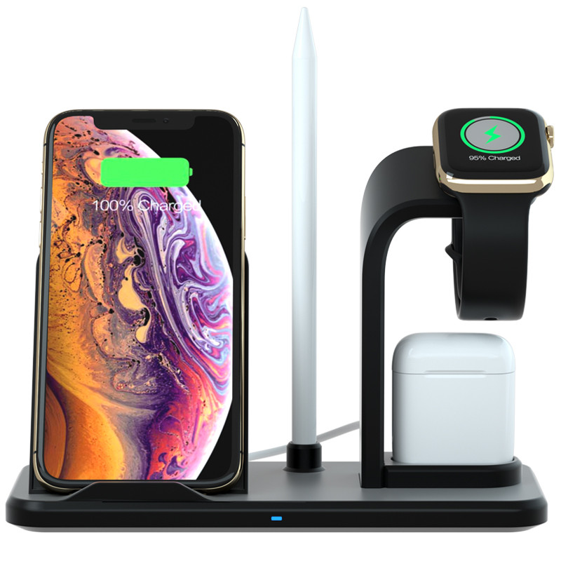 KPS-9303HC Custom 10W Qi snabb 3in1 trådlös telefonladdare för Iwatch och airpods