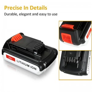 Li-ion 2000mAh 20V utbytbara trådlösa batterier för Black \u0026 Decker LB20, LBX20, LBX4020, LB2X4020 Verktyg