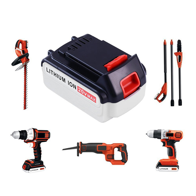 Li-ion 20V 4000 mAh utbytningsbatterier för Black u0026 Decker LB20, LBX20, LBX4020, LB2X4020 trådlösa verktyg